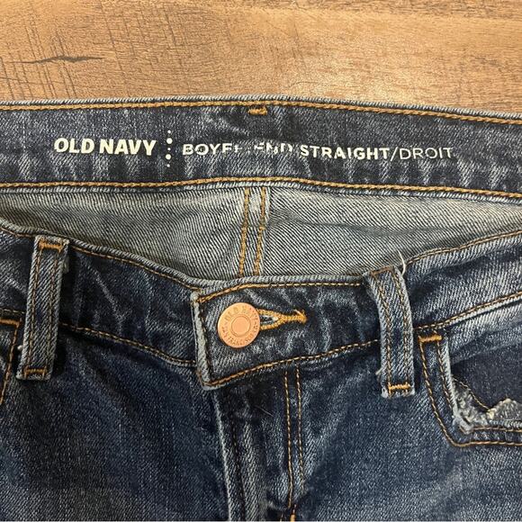 Old Navy Boyfriend Straight Droit Denim Jeans Womens Size 4 Distressed Simple - Picture 6 of 9